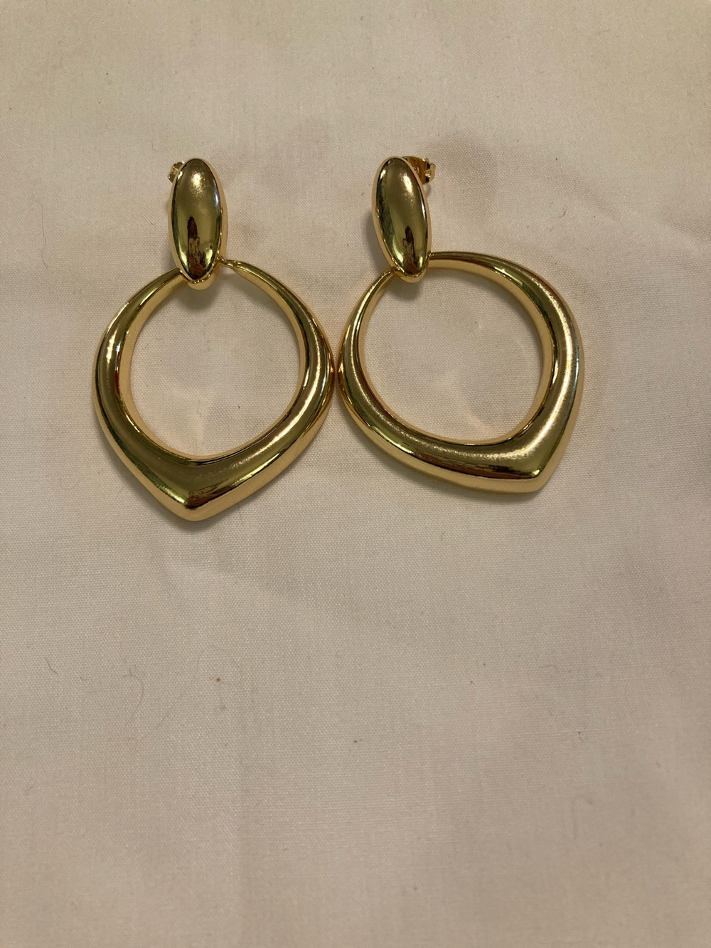 Gold Teardrop Hoop Earrings - Women Jewelry